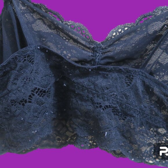 PINK Victoria's Secret lace bralette bra lacey in black size large . - Picture 2 of 5
